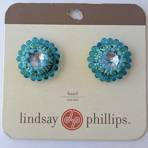 Snaps by Switch Flops Blue green aqua beaded flower and jewel Lindsay Phillips